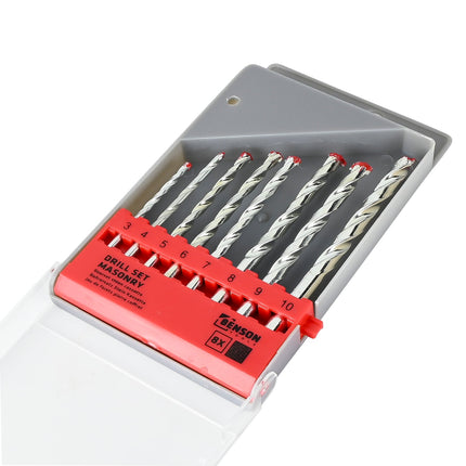Benson Steenboorset - 8-delig - 3 t/m 10 mm - Inclusief Handige Cassette