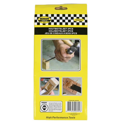 Benson Pro Houtbeitelset - 3-delig - 12, 20 & 26 mm - Ergonomische Grip