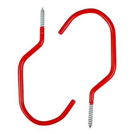 Benson Stalen Ophanghaken – 15 cm – Set van 2 – Rood