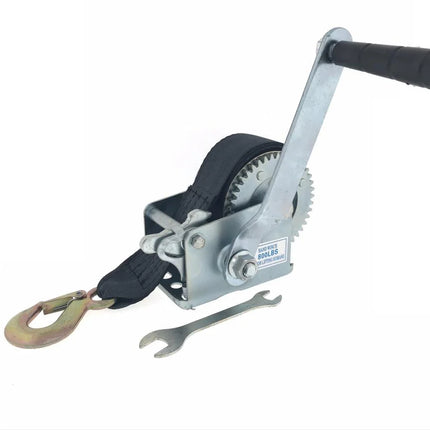 Benson Handlier met Band – 360 kg (800 LBS) – 6 Meter – Verzinkt – Met Veiligheidspal