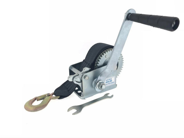 Benson Handlier met Band – 360 kg (800 LBS) – 6 Meter – Verzinkt – Met Veiligheidspal