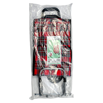 Benson Inklapbare Boodschappentrolley - 40 Liter - Ruitjesprint - 92 cm Hoog