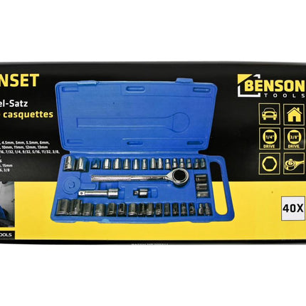 Benson Doppendoos - 40-delig - Metrisch & Inch - Compacte Set