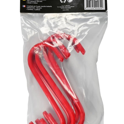 Benson S-Haken 120 mm – Set van 5 – Rood Geïsoleerd