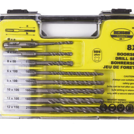 Benson Betonboorset SDS Plus - 8-delig - Inclusief Koffer - Voor Beton & Steen