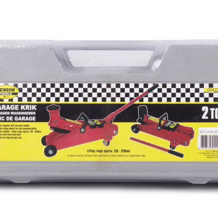 Benson Hydraulische Garagekrik – 2 Ton – Inclusief Kunststof Koffer – Verrijdbaar