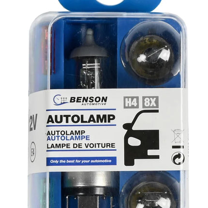 Benson Autolampenset H4 - 8-Delig - 12V - Inclusief Zekeringen