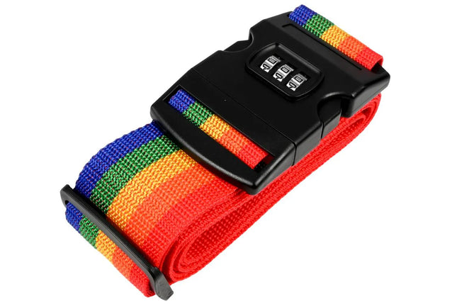 Benson Kofferspanband met Cijferslot - Regenboog - 200 x 5 cm