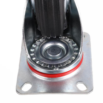 Benson Zwenkwiel met Rem - 100 mm - 70 kg Draagvermogen - Massief Rubber