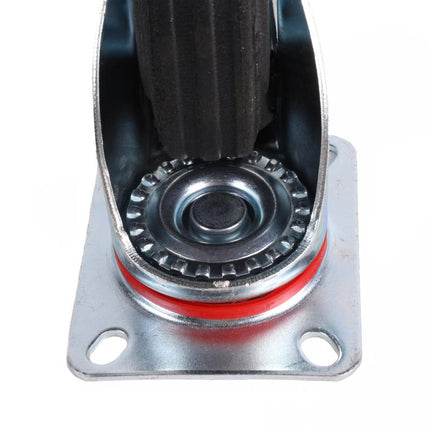 Benson Zwenkwiel met Rem - 125 mm - 100 kg Draagvermogen - Massief Rubber