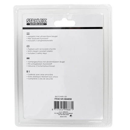 Stahlex Hangslot – 75 mm – Model 905 – Gehard Staal – Veiligheidscategorie C