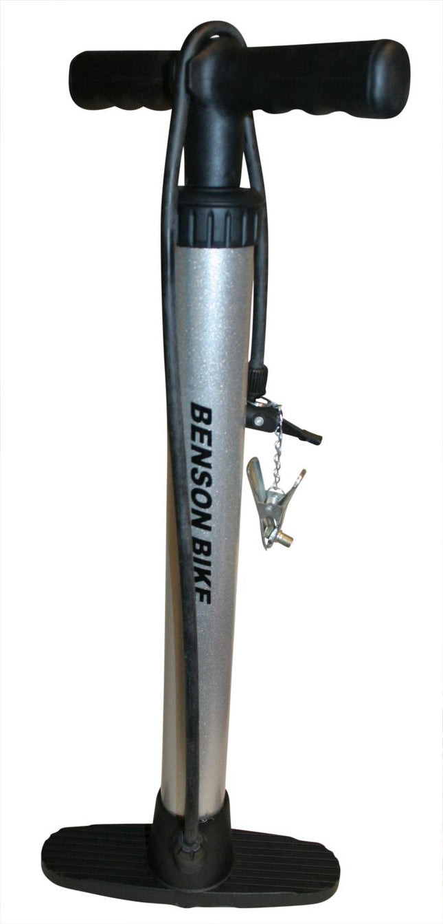 Benson Klassieke Vloerpomp - Analoog - 850 gram - Zilver/Zwart