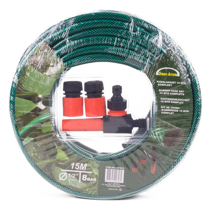 Benson Complete Tuinslangset - 15 Meter - Inclusief Spuit & Koppelingen
