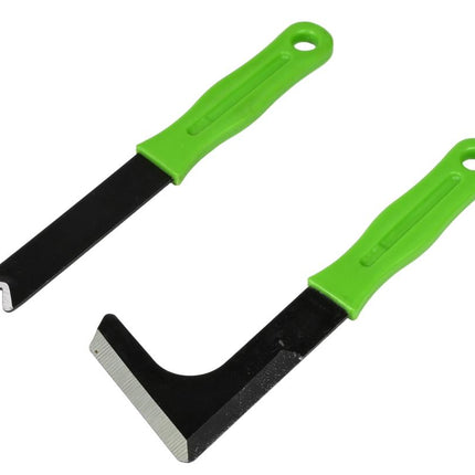 Benson 2-Delige Onkruidschraper Set - Haaks & Recht - Carbon Staal