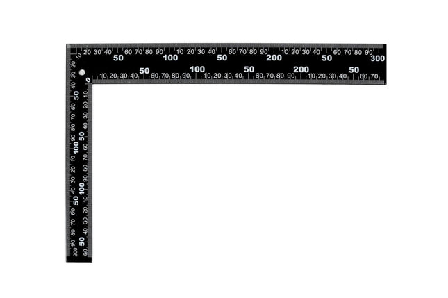 Benson Winkelhaak – 300 x 200 mm – Zwart/Wit – Metrisch & Inch