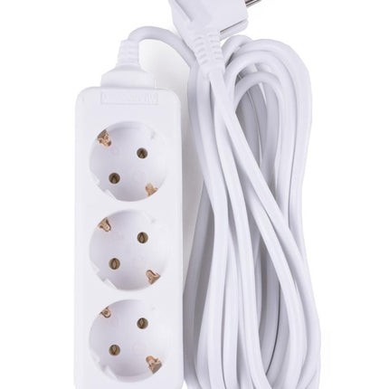 Benson Stekkerdoos – 3-voudig – 3 meter – Randaarde – Wit