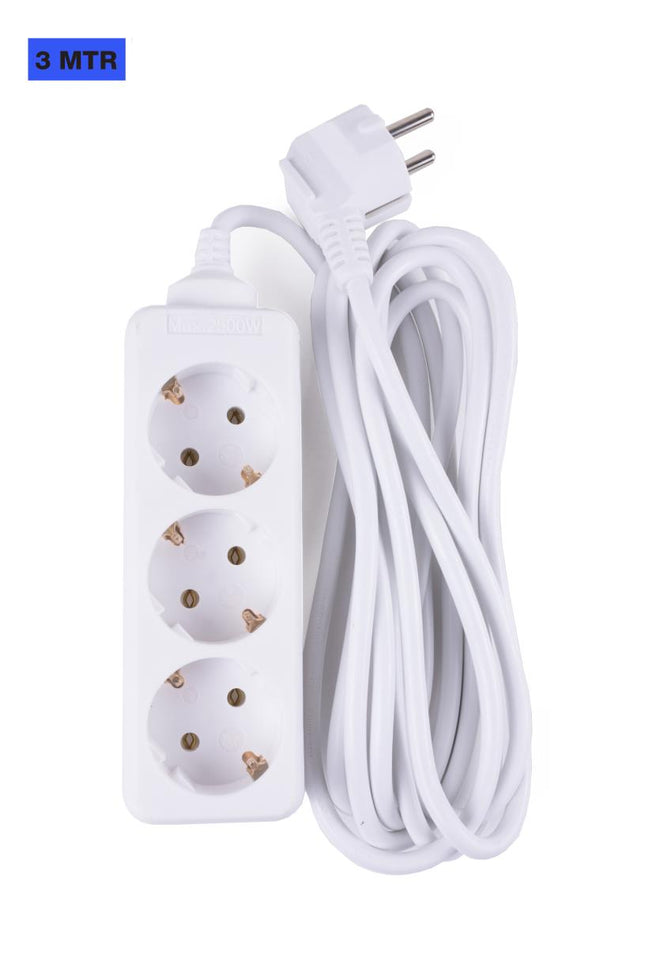 Benson Stekkerdoos – 3-voudig – 3 meter – Randaarde – Wit