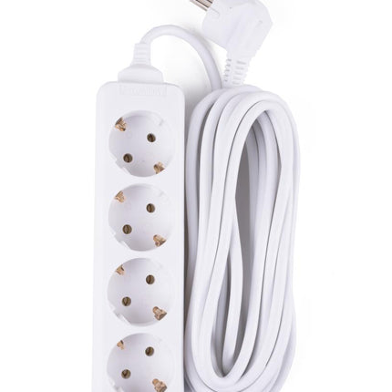 Benson Stekkerdoos – 4-voudig – 5 meter – Randaarde – Wit