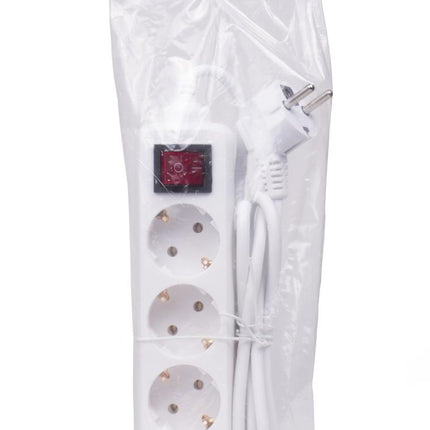 Benson Stekkerdoos met Schakelaar – 4-voudig – 1,5 meter – Wit