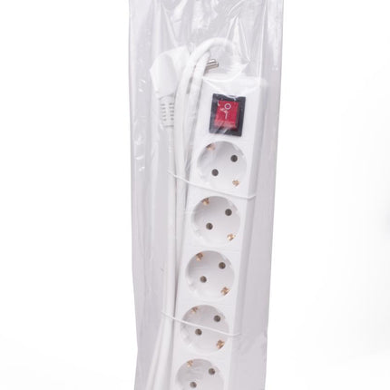 Benson Stekkerdoos met Schakelaar – 6-voudig – 1,5 meter – Wit