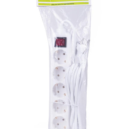 Benson Stekkerdoos met Schakelaar – 6-voudig – 3 meter – Randaarde – Wit