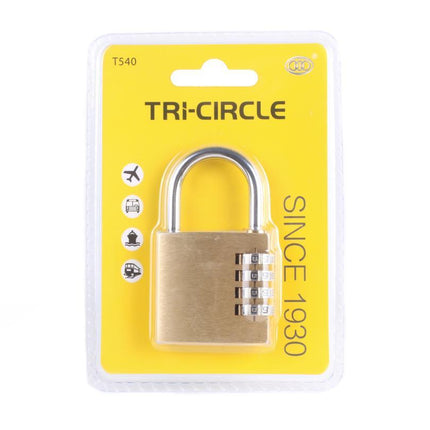 Tri-Circle Cijferhangslot – 40 mm – Staal – 3-Cijferige Combinatie