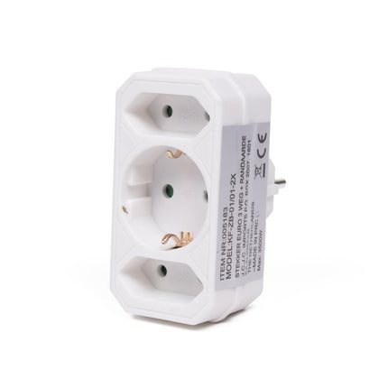 Benson 3-weg Stekkeradapter – Compact & Lichtgewicht – met Randaarde