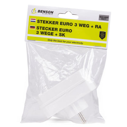 Benson 3-weg Stekkeradapter – Compact & Lichtgewicht – met Randaarde