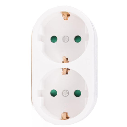 Benson Stekker Duo Verloop – Verticaal – 2 x Randaarde – Wit