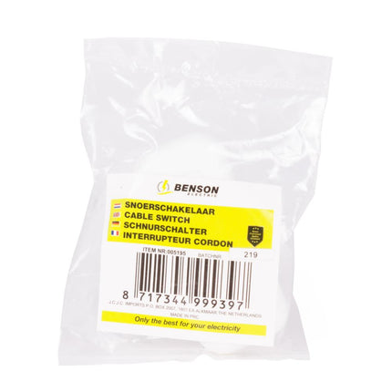 Benson Snoerschakelaar – Wit – 450 Watt – CE & VDE Keurmerk
