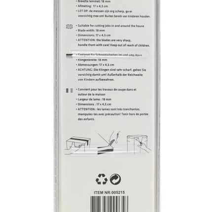 Benson Profi Afbreekmes - 18 mm - Geel - Metalen Messenhuis