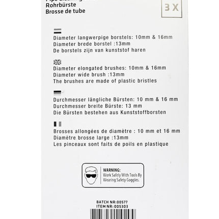 Benson Borstel- en Ragerset - 3-Delig (10, 13, 16 mm) - Voor Reiniging