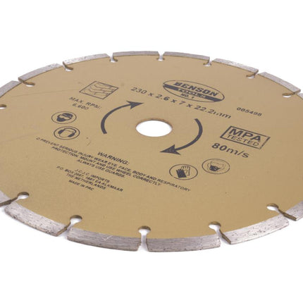 Benson Universele Diamantschijf - Ø 230 mm - Getand - Voor Beton & Steen