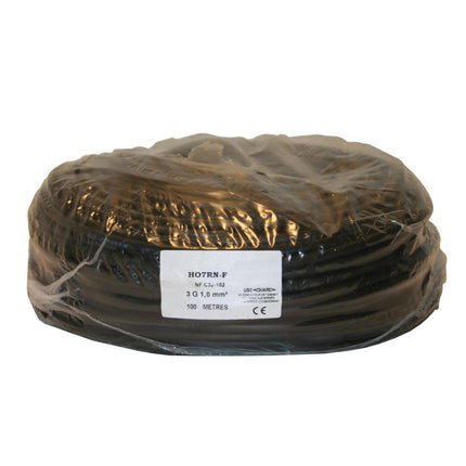 Dealzzz Stroomkabel Neopreen - 3 x 1.0 mm² - 100 meter - H07RN-F - Zwart