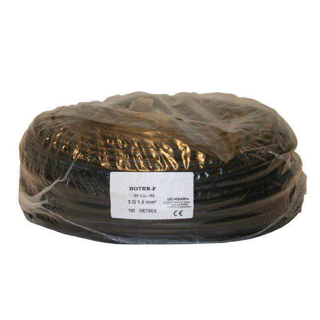 Dealzzz Stroomkabel Neopreen - 3 x 1.0 mm² - 100 meter - H07RN-F - Zwart