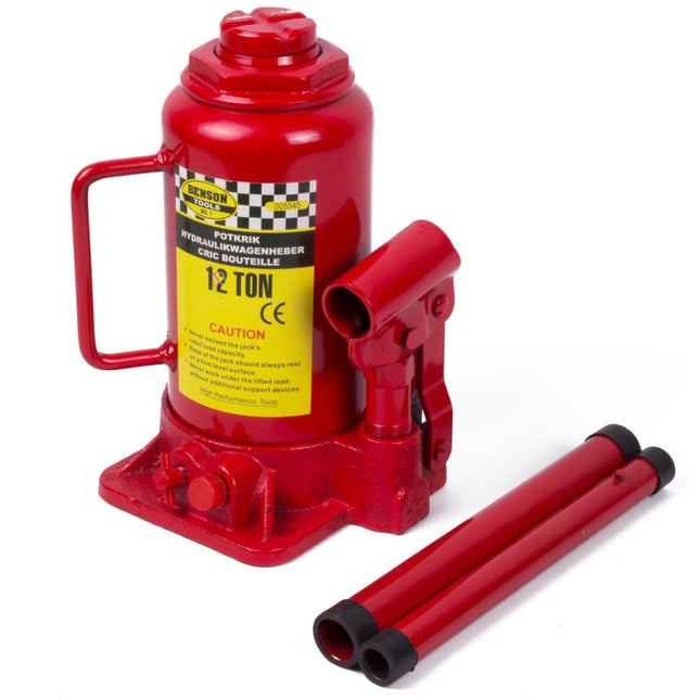 Benson Hydraulische Potkrik – 12 Ton – Hefbereik 19,6-39,5 cm – Compact & Draagbaar