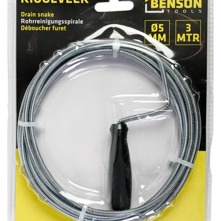 Benson Rioolveer – 3 meter – Met Kurkentrekkerkop & Handvat