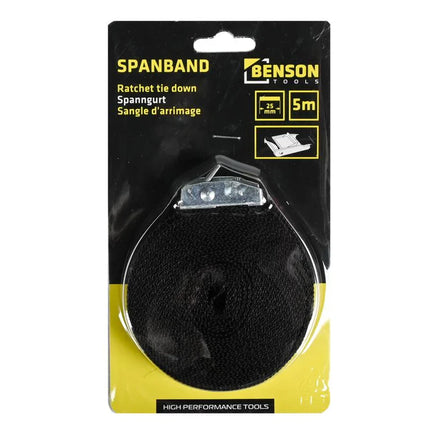 Benson Spanband met Snelsluiting – 5 Meter – Hoogwaardig Nylon – TüV/GS