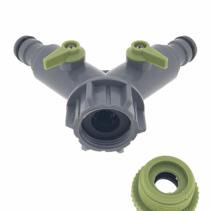 Benson 2-Weg Waterverdeler met Snelkoppeling - 1/2" & 3/4" - Apart Afsluitbaar