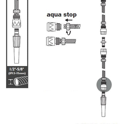 Benson Snelkoppeling met Waterstop - 1/2" tot 5/8" - Kunststof