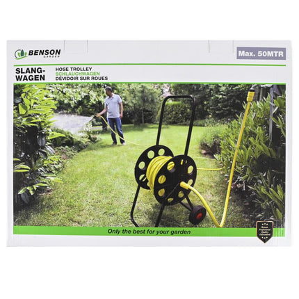 Benson Tuinslanghaspelwagen - 45 Meter Capaciteit - Verrijdbaar Metalen Frame
