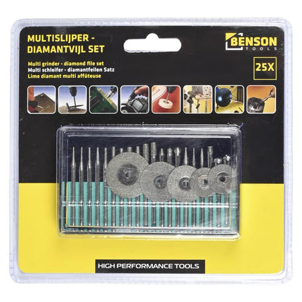 Benson Diamantvijl- & Slijpset - 25-delig - Voor Multitools