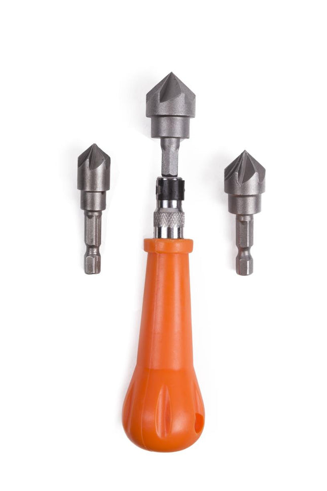 Benson Verzinkboorset met Handvat - 4-delig - 12, 16 en 19 mm