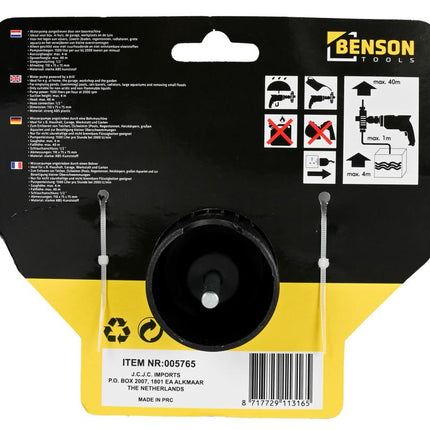 Benson Waterpomp voor Boormachine – 1500 l/u – ABS Kunststof