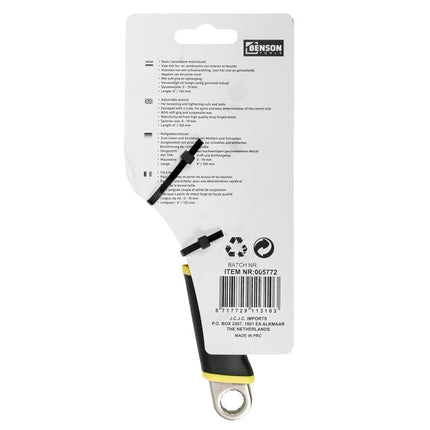 Benson Verstelbare Moersleutel - 150 mm (6") - Softgrip - Met Schaalverdeling