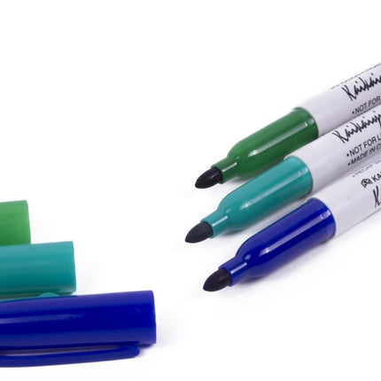 Benson Permanente Merkstiften - 12 Stuks - Kleurenmix - Fijne Punt