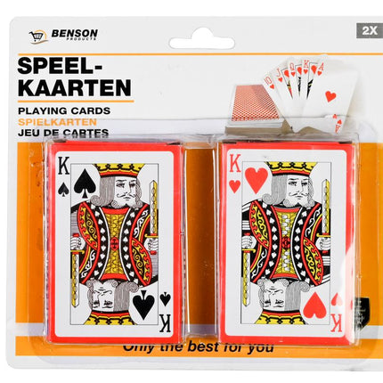 Benson Speelkaarten Set - 2 Pakjes - Geplastificeerd - Engelstalig