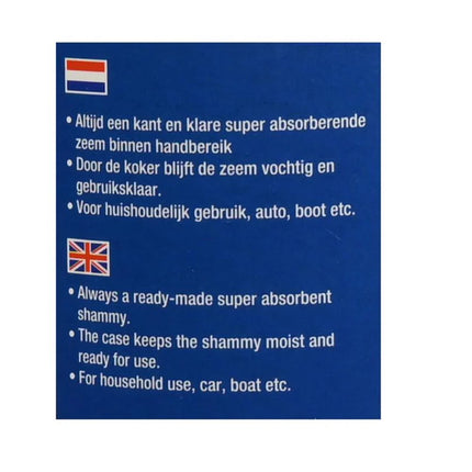Benson Synthetische Autozeem – 43 x 32 cm – Super Absorberend – Inclusief Bewaarkoker