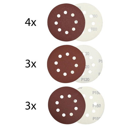Benson Schuurschijven Set - Ø 125 mm - 10-delig - K80/120/150