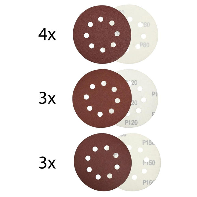 Benson Schuurschijven Set - Ø 125 mm - 10-delig - K80/120/150